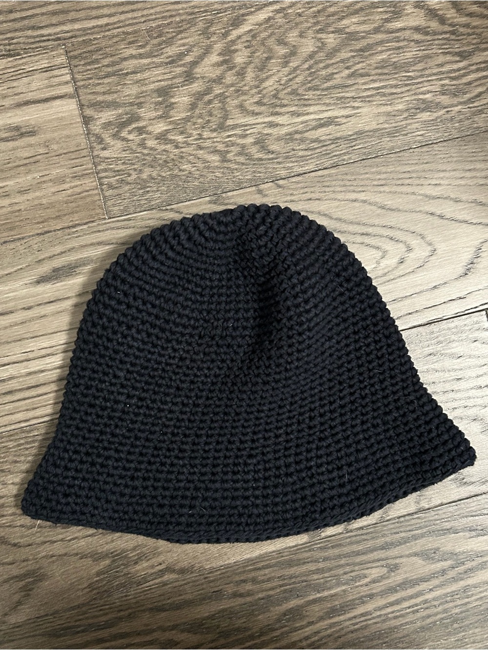 Aritzia Black Crocheted Knit Beanie